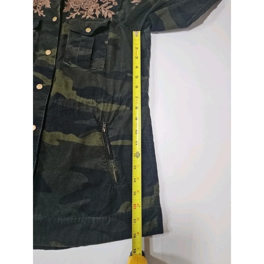 JOHNNY WAS 3J Workshop Miloqui Drawstring Military Coat Floral Embroidered Sz Sm